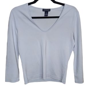 Ann Taylor Light Blue V-Neck 3/4 Sleeved Top - Size XS 💙✨